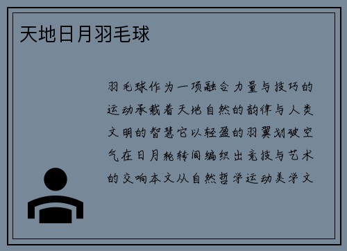 天地日月羽毛球